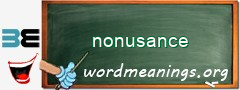 WordMeaning blackboard for nonusance